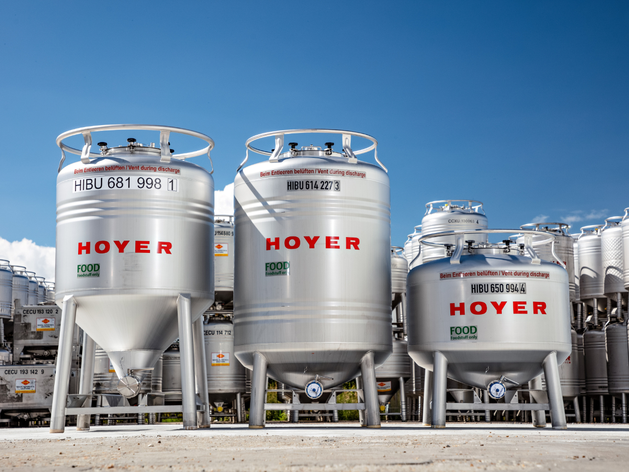 Contenedor IBC de HOYER Group para productos alimentarios